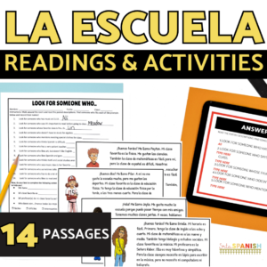 La Escuela Spanish School Schedule Reading and Activities with DIGITAL OPTION