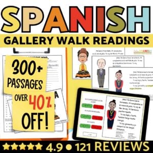 Spanish Reading Comprehension Passages Worksheets and Activities