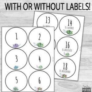 Spanish Calendar Bulletin Board Printable Set Succulent Theme - Srta ...