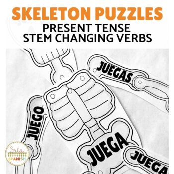 Present Tense Stem Changing Verbs Skeleton Puzzle