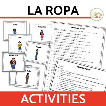 Spanish Clothing and Colors La Ropa y Los Colores Task Cards by