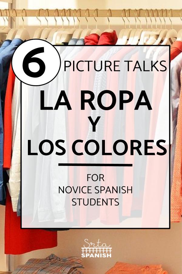 Spanish Clothing and Colors La Ropa y Los Colores Task Cards by