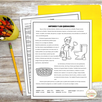 Los Quehaceres Activities for Spanish Class - Srta Spanish