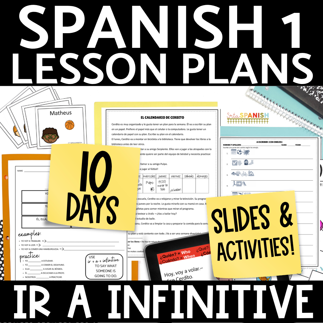 Spanish Ir A Infinitive Practice Spanish 1 Lessons Unit Plan Review Resources
