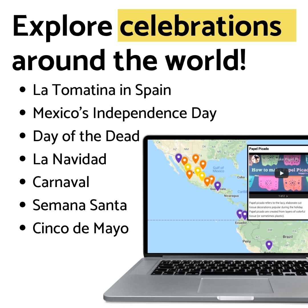 Spanish Holidays Interactive Map Activity BUNDLE - Image 2