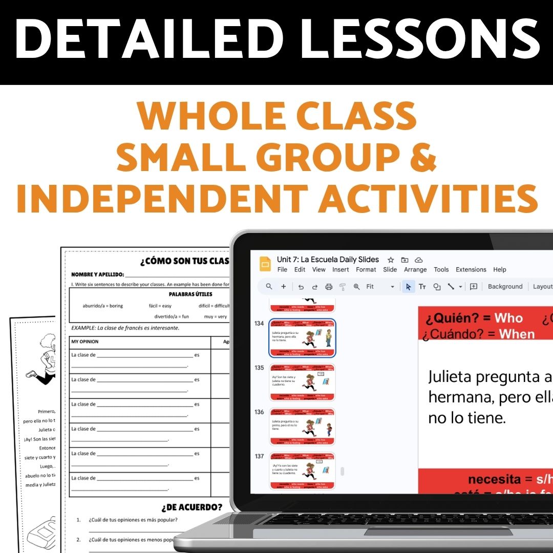 Beginning Spanish 1 Lesson Plans Back to First Day of School Curriculum Lessons - Image 3