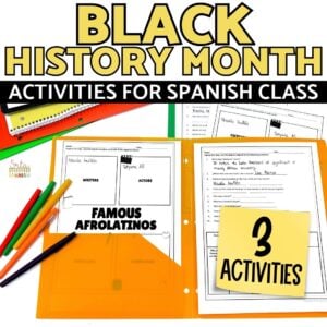 Afro Latinos Famosos Black History Month in Spanish Class Activities Bundle