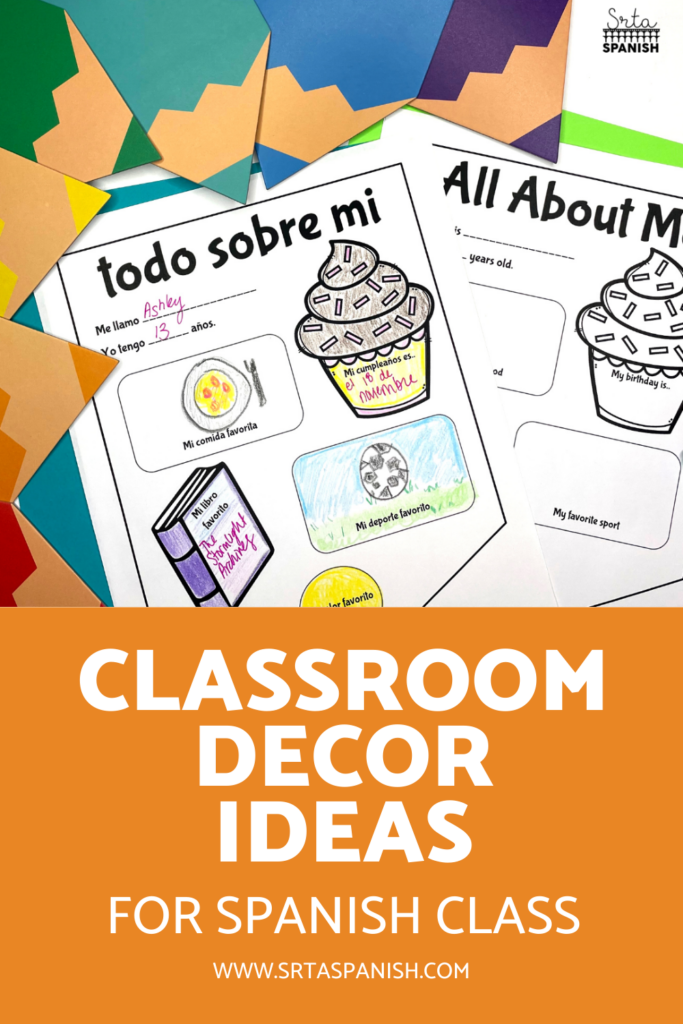 Spanish Classroom Bulletin Board Ideas for Back to School - Todo Sobre Mi Banners