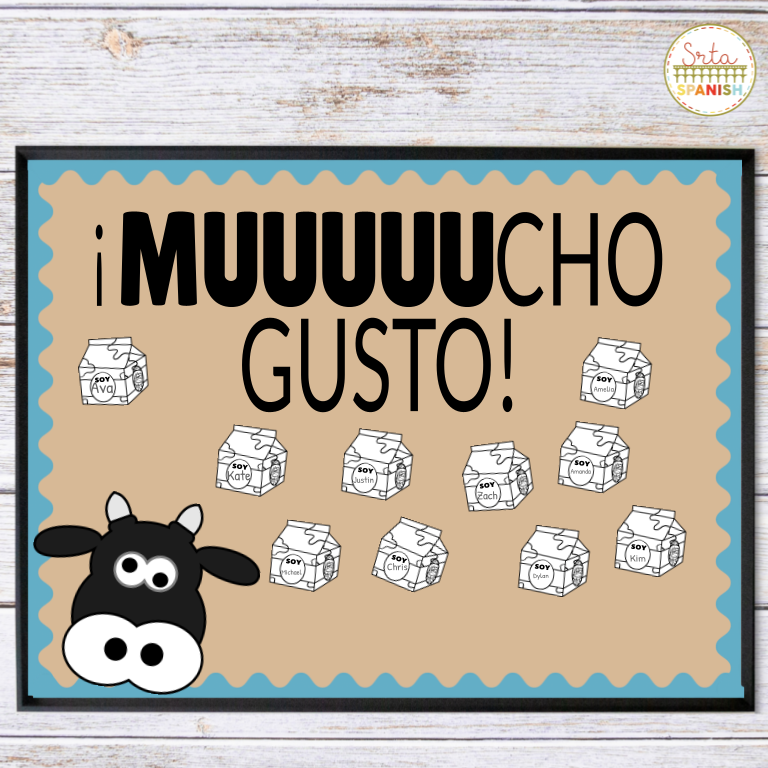 Spanish Classroom Bulletin Board Ideas - Muuuuuuucho Gusto student name board
