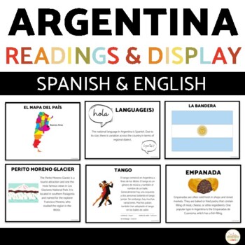 Argentina Gallery Walk Readings & Classroom Display in Spanish & English