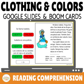 La Ropa | Clothing Vocabulary in Spanish | Reading Comprehension Activities