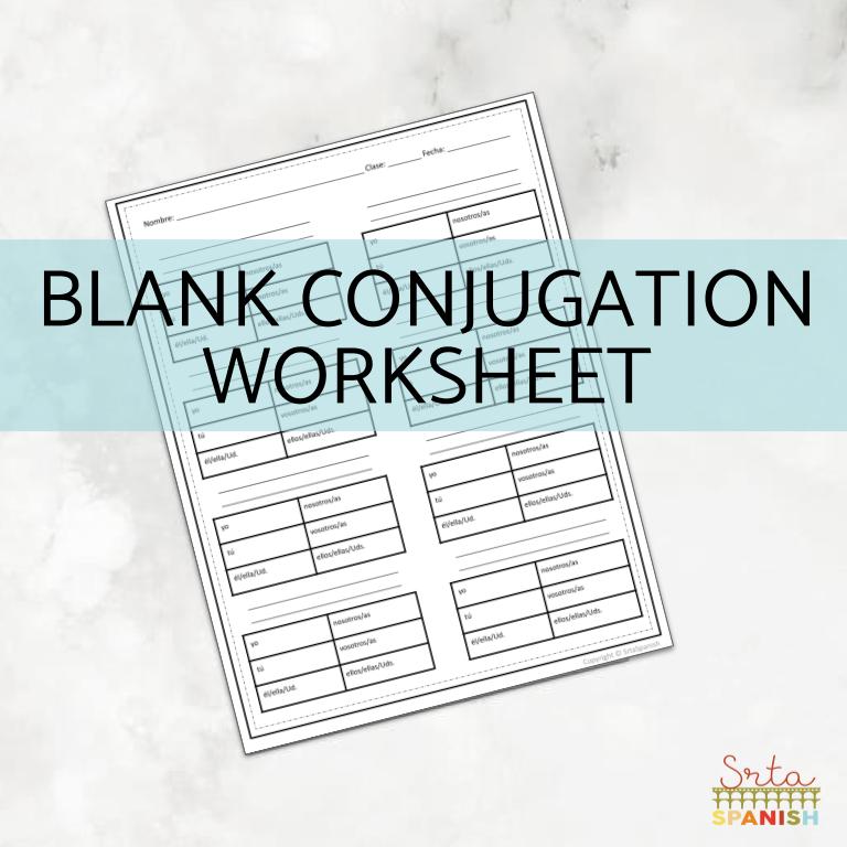 Spanish Present Tense Regular Verbs Practice Worksheets - Srta Spanish