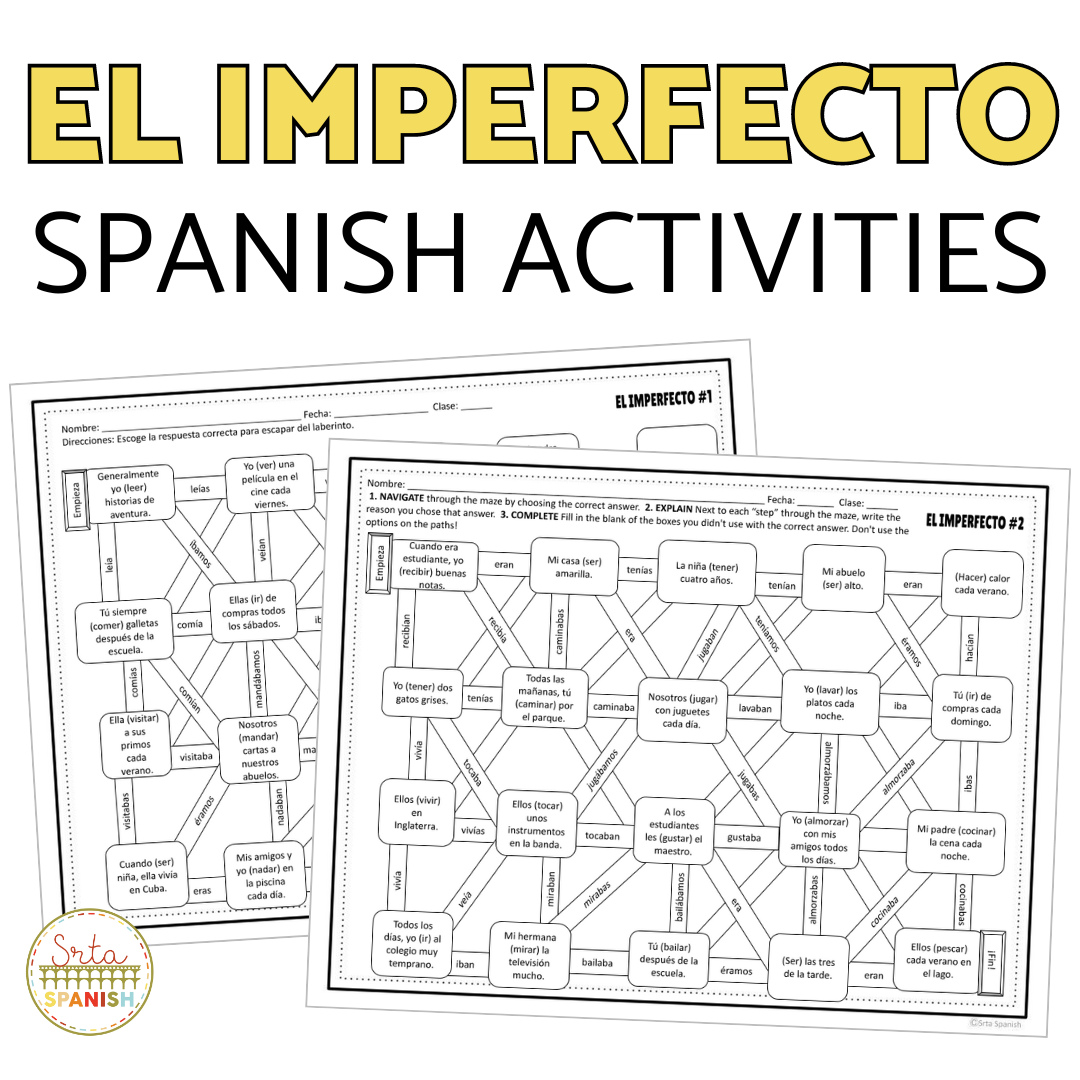 10 Imperfect Tense in Spanish Practice Activities - Srta Spanish