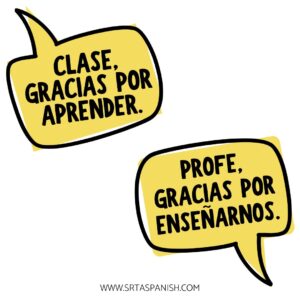 Simple call and response closing routine for Spanish class says