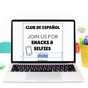 Spanish club activities editable poster example