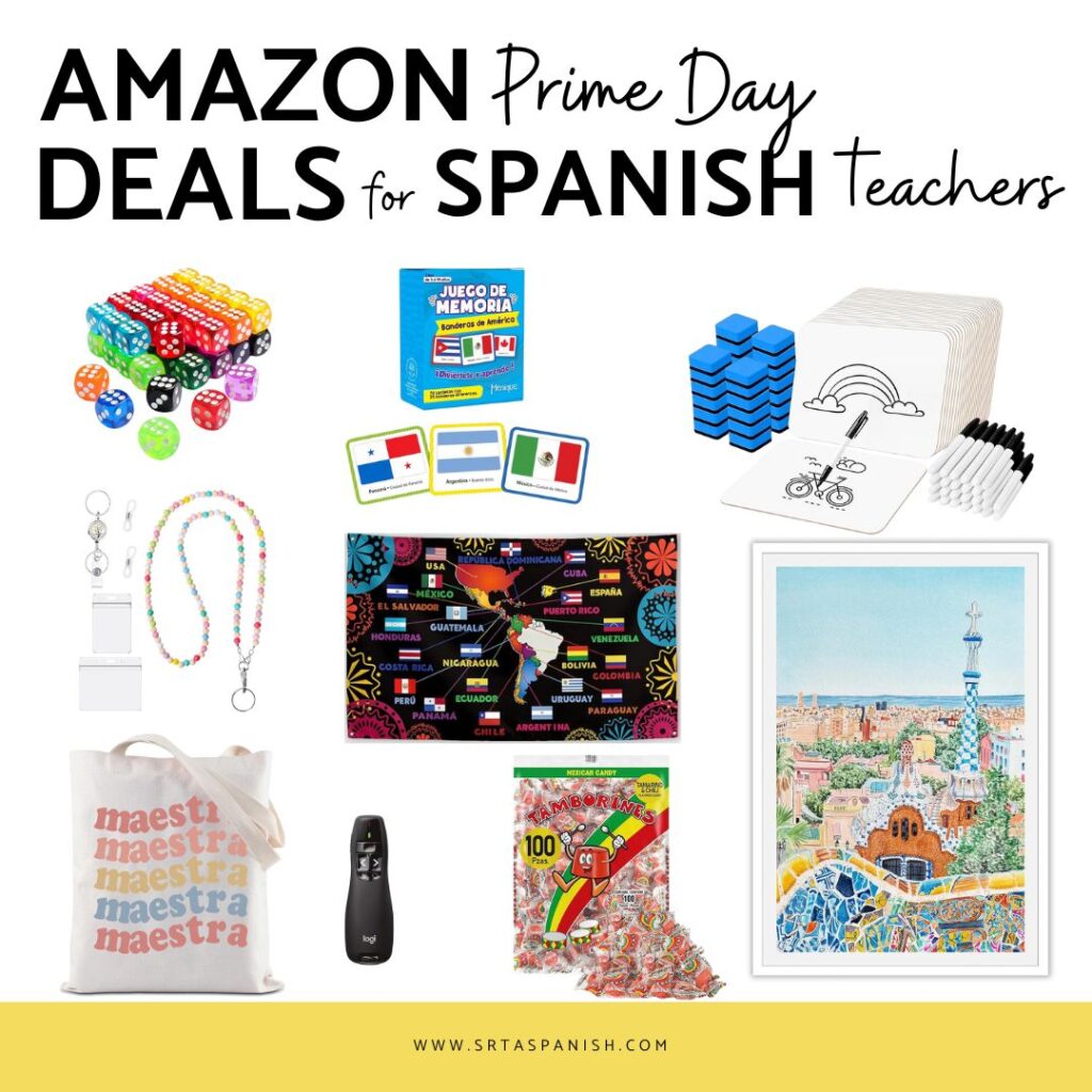 Shop Amazon Prime Day Deals for Spanish teachers including classroom supplies, teacher accessories, and decor!