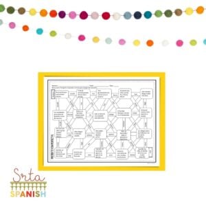 Preterite and imperfect Spanish tenses worksheet in a maze puzzle format 
