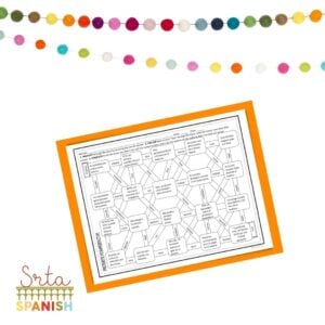 Preterite and imperfect Spanish tenses worksheet in a maze puzzle format 