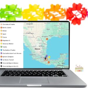 image shows digital activities students complete while they do the Cinco de Mayo webquest