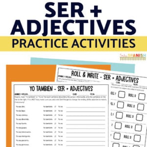 Verbo Ser Los Adjetivos Verb Ser Spanish Adjectives Character Traits Worksheets