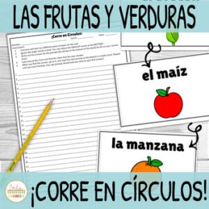 Las Frutas y Verduras La Comida Worksheets Food in Spanish 1 Game Worksheets