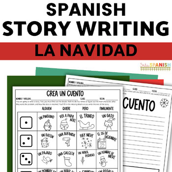 Actividades de Navidad Spanish Writing Activity Roll a Story Christmas Theme