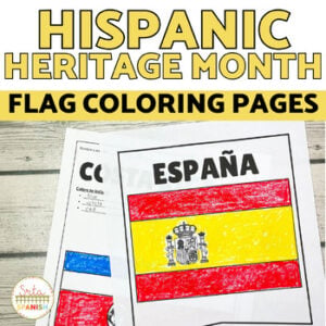 Spanish-Speaking Countries Coloring Hispanic Heritage Month Flags Worksheets