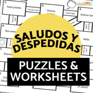 Spanish Greetings & Farewells Games Word Search Saludos y Despedidas Worksheet