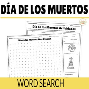 Día de los Muertos Word Search Printable Day of the Dead Spanish Worksheets