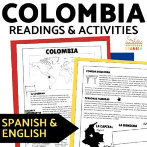 Colombia English & Spanish Reading Passages 10th 11th 12th Grade Spanish Culture