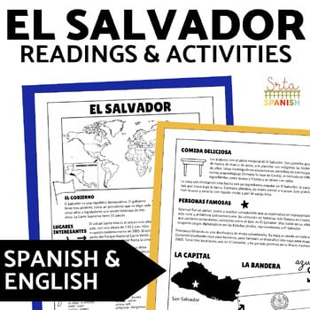 El Salvador 10th 11th 12th Grade Spanish Culture Sub Plans Reading Activities