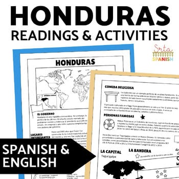 Honduras English & Spanish Fluency Passages 10th 11th 12th Grade Spanish Culture