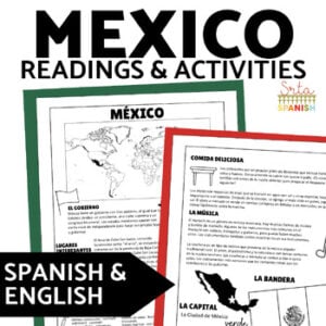 All About Mexico Facts Flag Map Coloring Spanish Reading Comprehension Activity