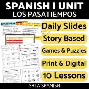 Gustar Spanish 1 Unit Plan Lessons Verb Worksheet Practice Activities Slides