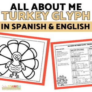 Turkey Coloring Page Thanksgiving Activities in Spanish Día de Acción de Gracias