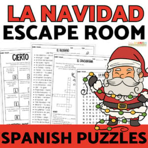 Actividades de Navidad Sopa de Letras Spanish Christmas Word Search Crossword
