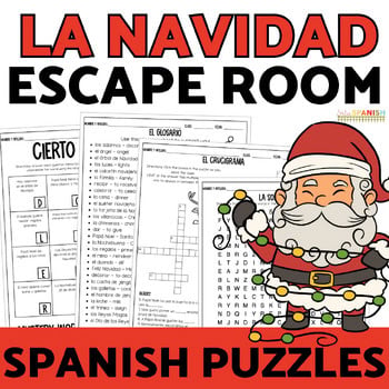 Actividades de Navidad Sopa de Letras Spanish Christmas Word Search Crossword