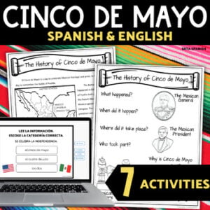 El Cinco de Mayo en Español Spanish Class Actividades Reading Passage & Lessons