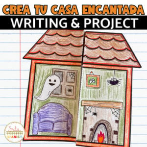 Day After Halloween en español Partes de la Casa Haunted House Writing & Craft