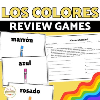 Los Colores Colors in Spanish Vocabulary Scavenger Hunt Game for Spanish 1