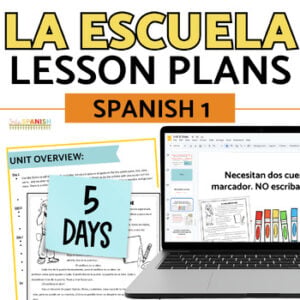 La Escuela Classes and School Supplies in Spanish Printable Story and Activities