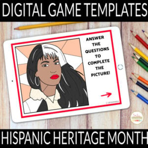 Editable Digital Review Game Templates for Hispanic Heritage Month BUNDLE
