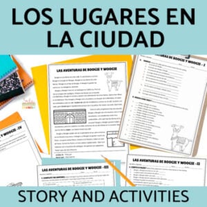 La ciudad y preposiciones de lugar Estar Spanish Prepositions of Place Worksheet