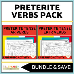 El Pretérito Preterite Tense Spanish Practice Worksheets Spanish 2 Lesson Plans