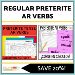 El Pretérito indefinido Preterite Tense Spanish Worksheets Regular AR Verbs