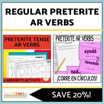 El Pretérito indefinido Preterite Tense Spanish Worksheets Regular AR Verbs