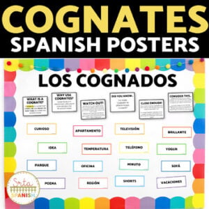 Los Cognados Bulletin Board Spanish Cognates Reading Activity & Worksheets