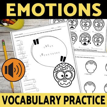 Spanish Feelings Los Sentimientos Listen Practice Día de los Muertos Worksheets