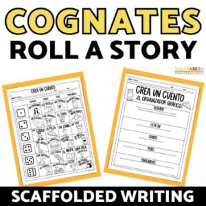 Los Cognados First Day of Spanish Roll a Story Class Emergency Spanish Sub Plans