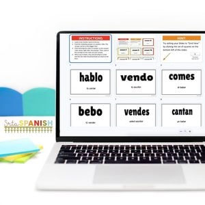 Image shows AR ER IR Verbs Spanish Review Game digital version